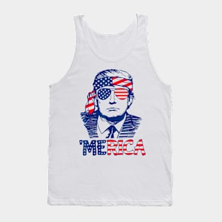 Merica Trump Happy 4Th Of July Trump American Flag Tank Top